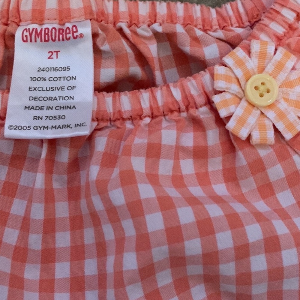 Vintage Gymboree Freshly Picked Gingham Floral Lace Top Jeans Lot 2T Adjustable - Picture 5 of 13